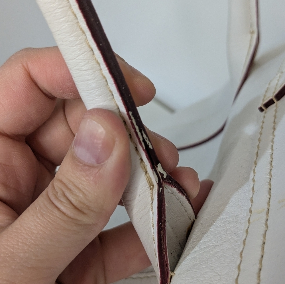 Dooney & Bourke Medium Priscilla Satchel Bag White Double Strap Handbag - Picture 10 of 16
